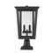 Z-Lite Seoul 2 Light Outdoor Pier Mounted Fixture, Black & Clear 571PHBR-533PM-BK - alternate 4